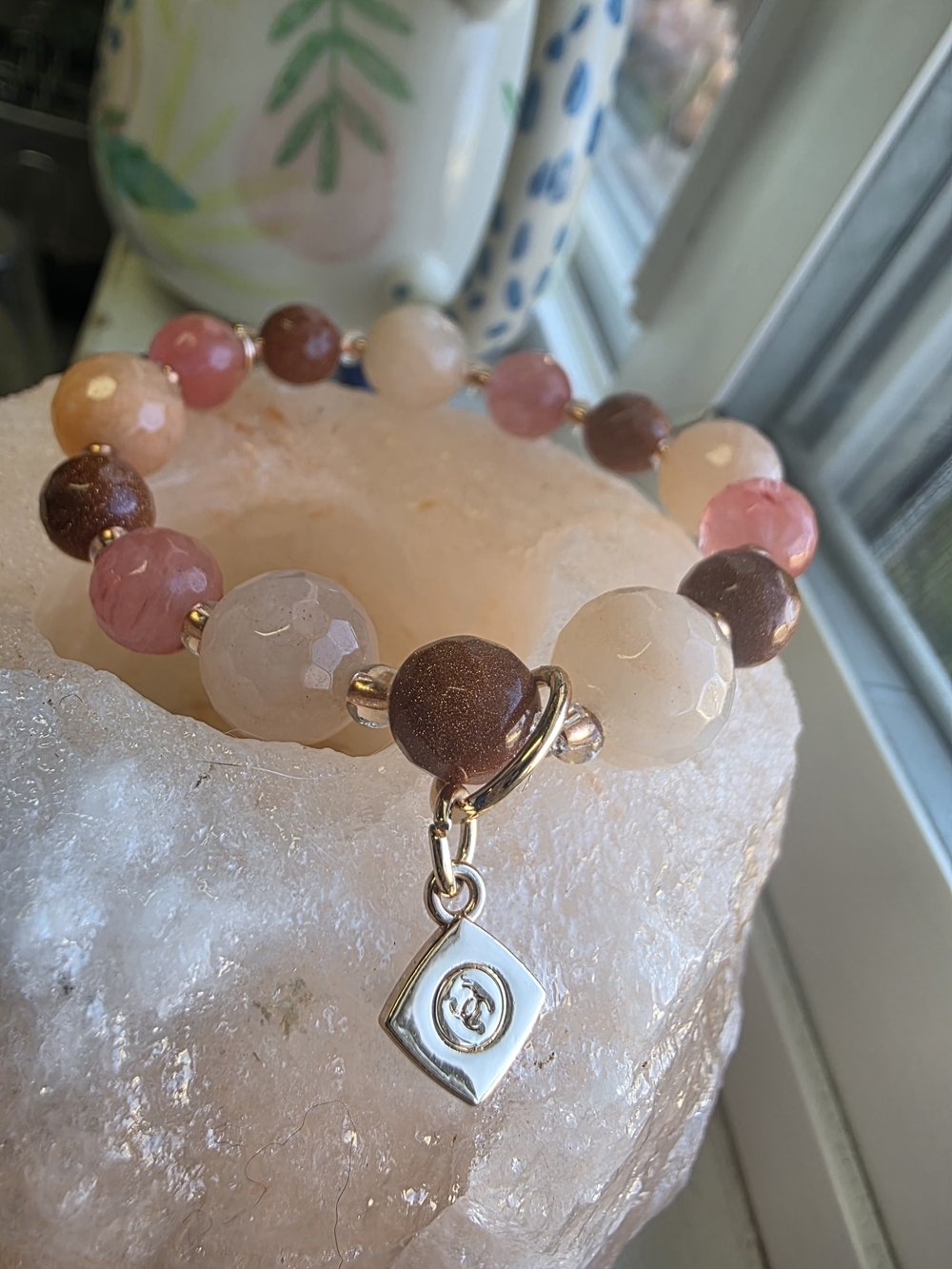 -Deity- Gemstone Bracelet with designer-inspired charms.